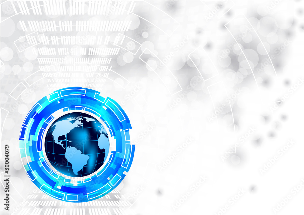 Naklejka premium Tech background with globe
