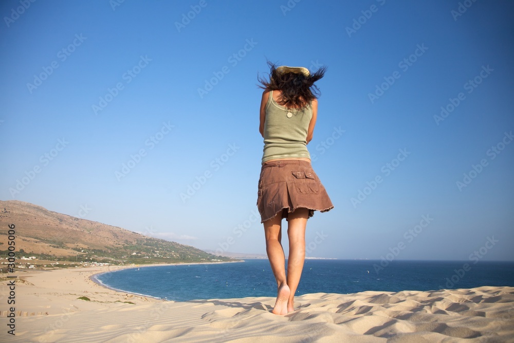Fotografie woman over Valdevaqueros beach