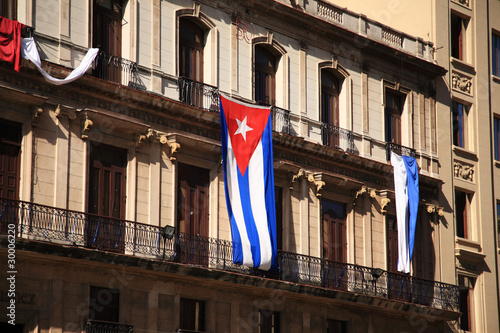 Flag of Cuba on a building