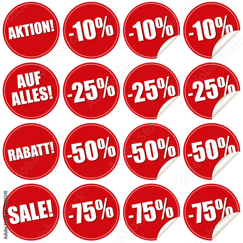 Aufkleber, Aktion, Prozente