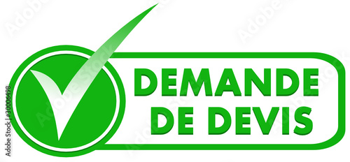 demande de devis sur symbole validé vert