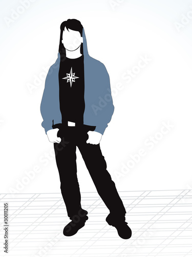 abstract style boy silhouette