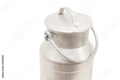 a vintage milk can isolated on white