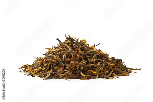 pile of raw chinese tea isolated on white