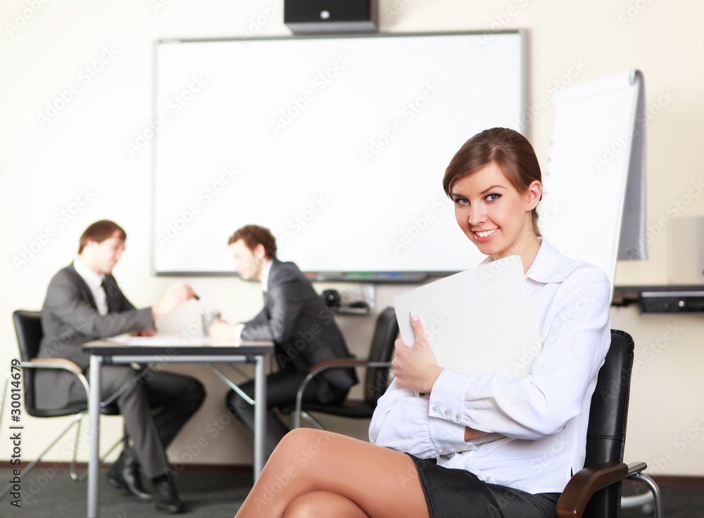 young business woman in office young business woman in office