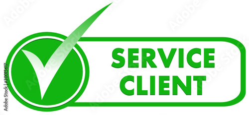 service client sur symbole validé vert