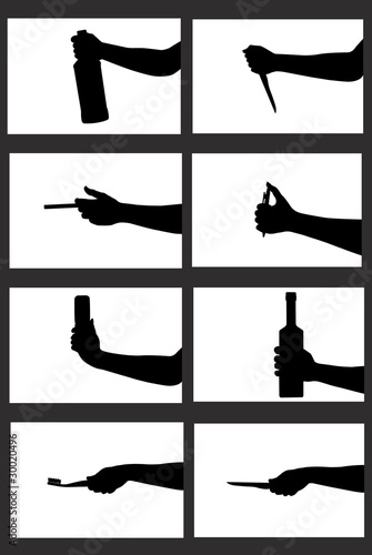 Hands that are holding different object