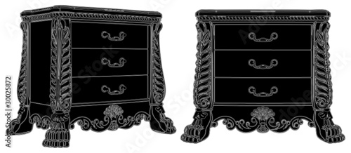 Antique Commode Vector 09