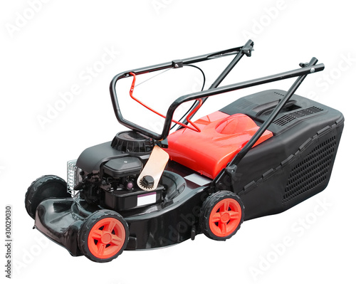 lawnmower over white