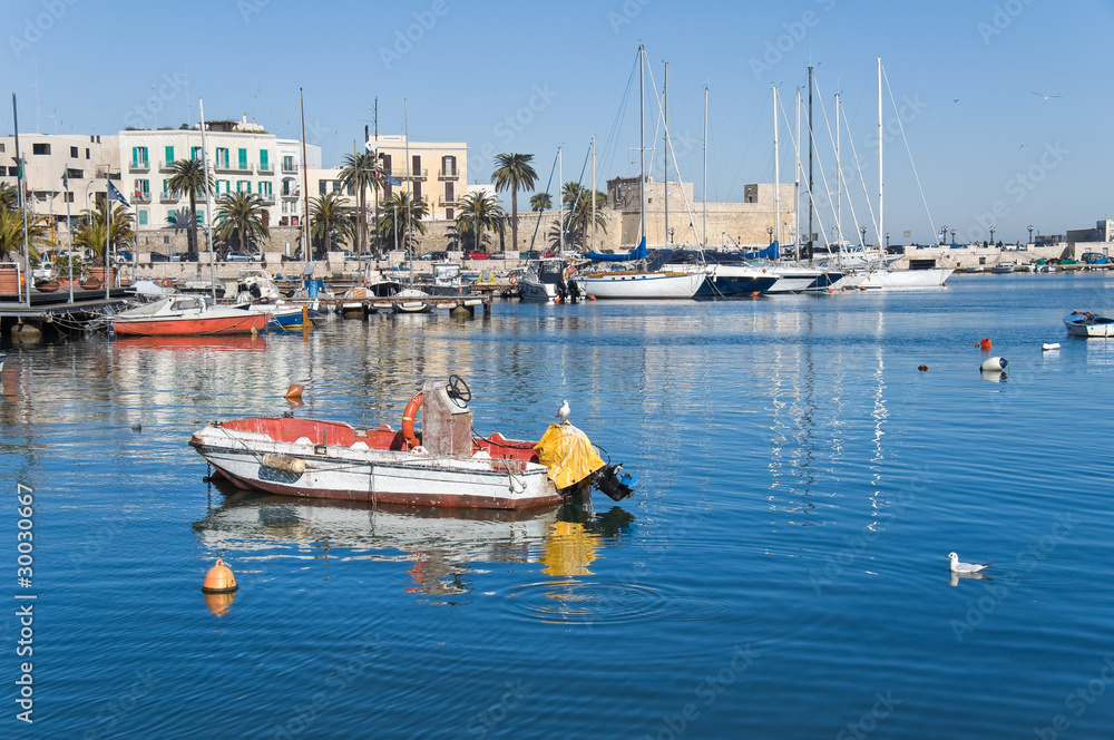 Obraz premium Panoramic view of Bari seaport. Apulia.