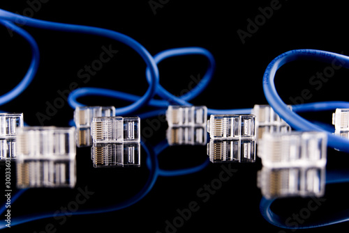 Blue Wire & RJ 45 Connector