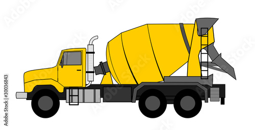 Concrete mixer truck vector