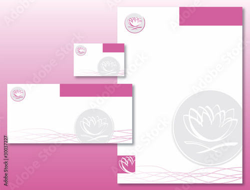 Charte Graphique Fleur de Lotus Rose - Papier et Carte Visite