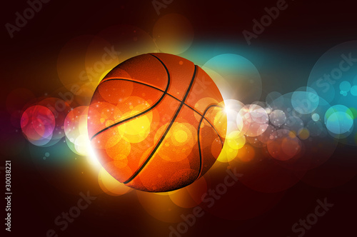 basketball on the color glow background © solvod