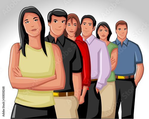 Group of business and office people.