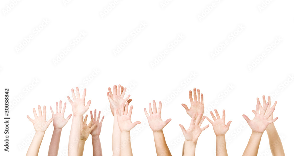 Group of Hands in the air