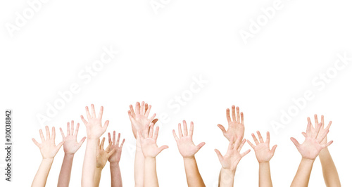 Group of Hands in the air