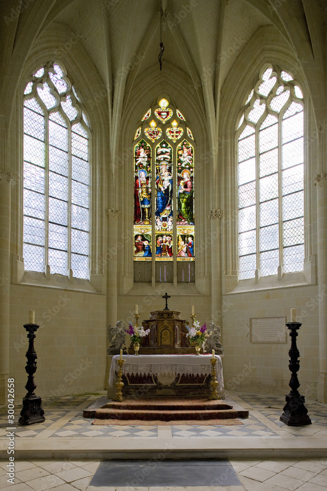 castle chapel, Ussé Castle, Indre-et-Loire, Centre, France
