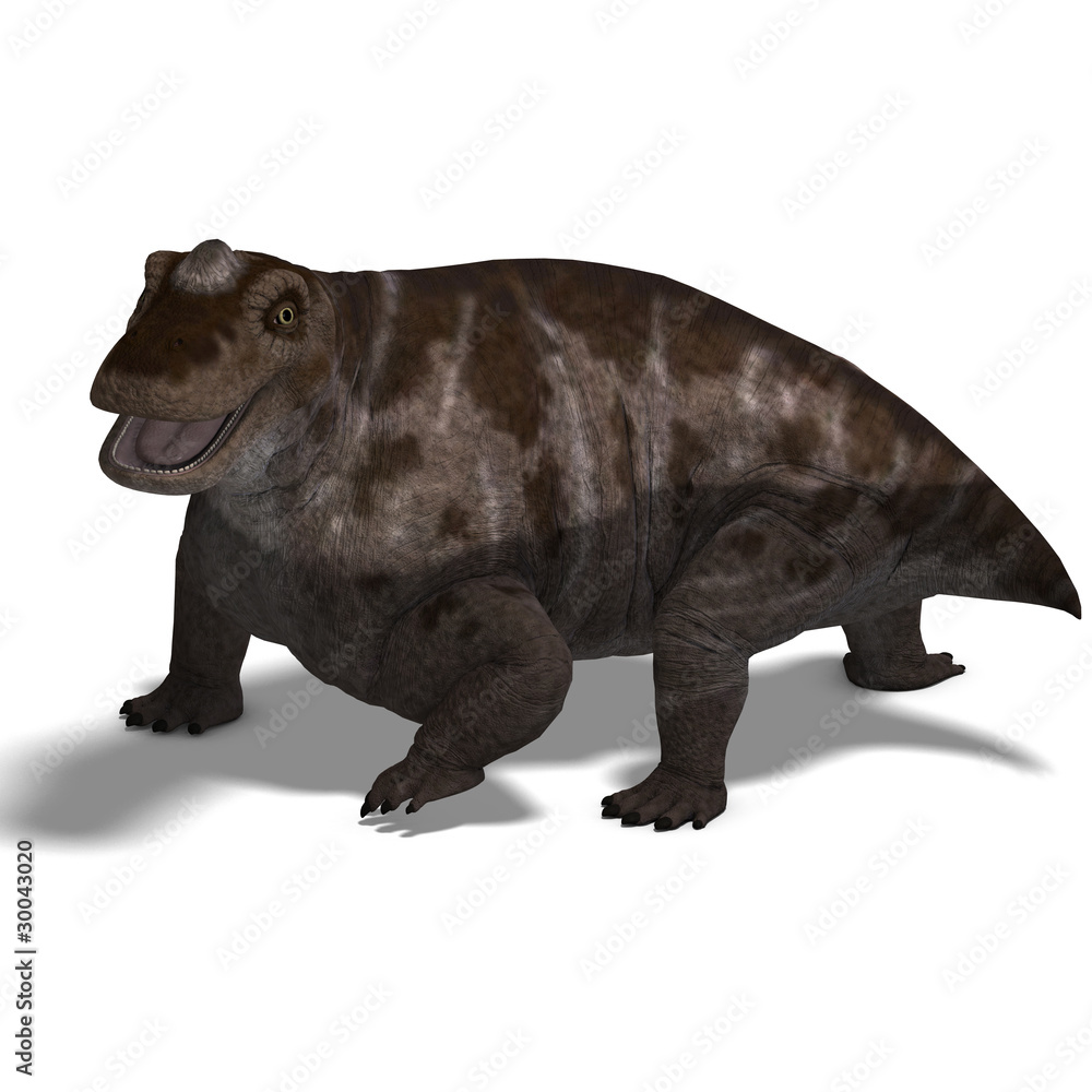 Dinosaur Keratocephalus. 3D rendering with clipping path and Dinosaur Keratocephalus. 3D rendering with clipping path and