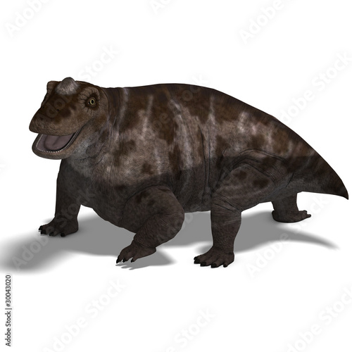 Dinosaur Keratocephalus. 3D rendering with clipping path and © Ralf Kraft