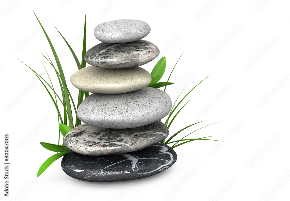 3d glossy gray stones on white background 3d glossy gray stones on white background