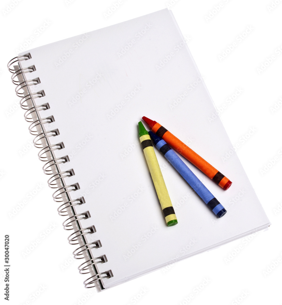 Crayons on a Blank Notepad Crayons on a Blank Notepad