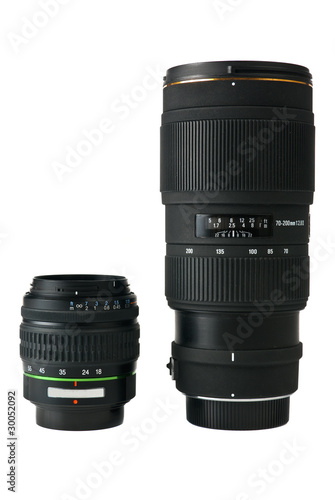 Lenses isolated on white background