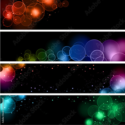Bokeh light effect banners