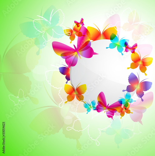 Fototapeta Colorful background with butterfly