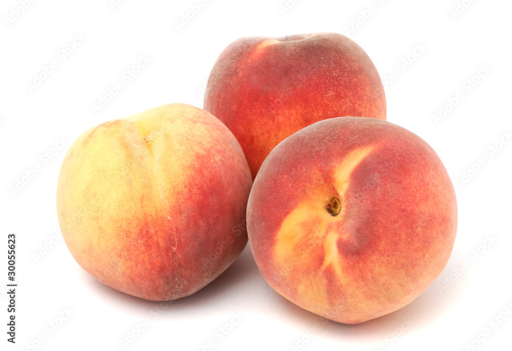 Juicy Peaches Isolated on White Background Juicy Peaches Isolated on White Background