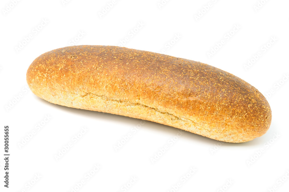 Loaf of Bran Bread Isolated on White Background Loaf of Bran Bread Isolated on White Background