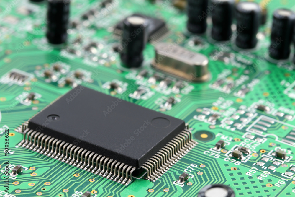 Computer circuit board. Shallow DOF Computer circuit board. Shallow DOF