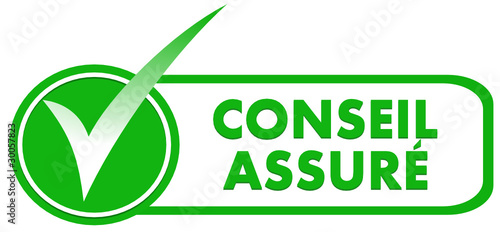 conseil assuré sur symbole validé vert