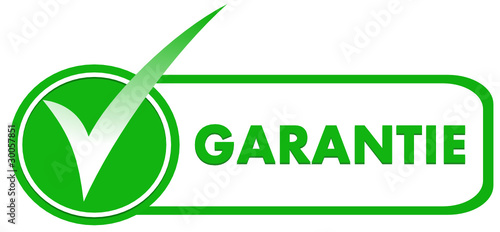 garantie  sur symbole validé vert
