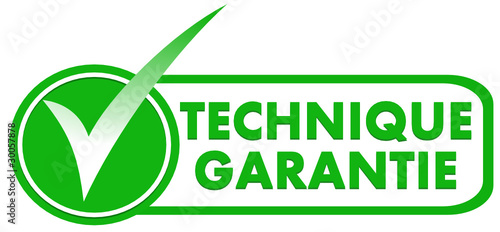 technique garantie sur symbole validé vert