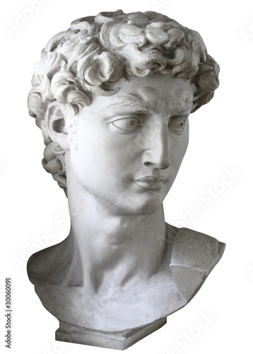 A copy of the head of statue David.