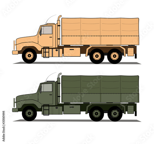 Army trucks set vector