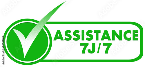 assistance 7 jours sur 7 sur symbole validé vert
