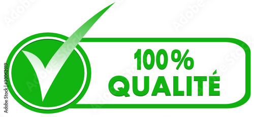 100 % qualité sur symbole validé vert