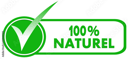100 % naturel sur symbole validé vert