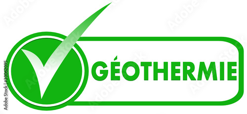 géothermie sur symbole validé vert