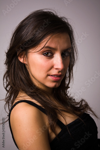 Young beautiful woman close up portrait