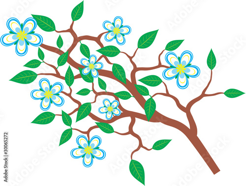 Blossom branch with flowers