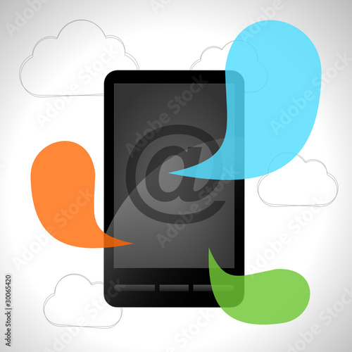 Smartphone with bubbles speech