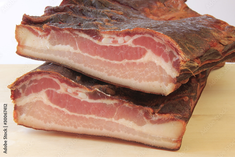 Obraz premium geräucherter Bauchspeck.