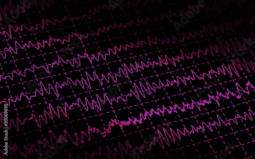 brain wave EEG isolated on black background photo