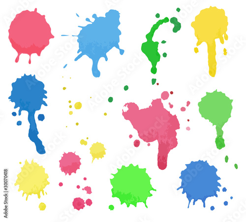 Colour stains and paint splashes