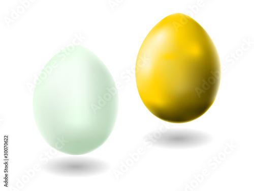 Eggs: golden and white