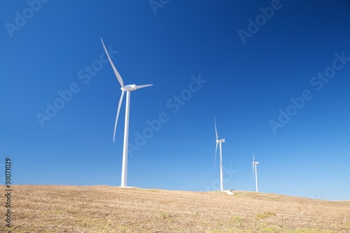 three wind power mills