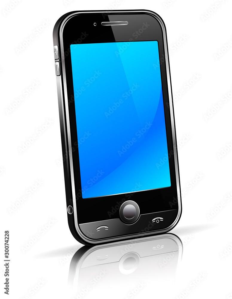 Cell Smart Phone 3D with reflection Cell Smart Phone 3D with reflection
